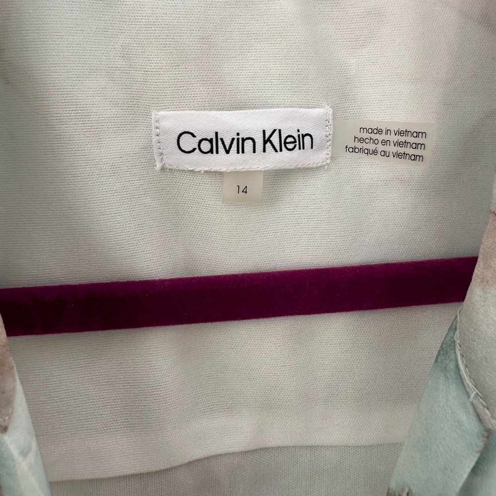 Calvin Klein Chiffon Pastel Maxi Dress size 14 NWOT Bridal Shower Guest - Picture 4 of 7